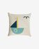 Samudra 100% cotton multi-coloured cushion with sailing boat 45 x 45 cm