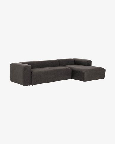 Blok 3-seater sofa with right-hand chaise longue in grey 330 cm