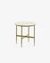 Elisenda glass side table in white with golden steel structure Ø 50 cm