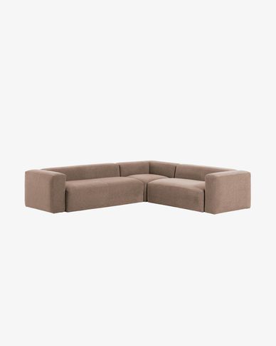 Blok 5-seater corner sofa in pink 320 x 290 cm