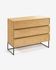 Taiana chest of drawers with oak veneer and steel frame with black finish 100 x 78 cm