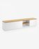 Abilen oak veneer and white lacquer TV stand 200 x 44 cm FSC 100%