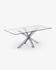 Argo glass table with stainless steel legs 200 x 100 cm