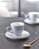 Sadashi porcelain coffee cup and saucer in white and grey