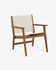Hilda solid acacia outdoor armchair in beige FSC 100%