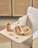 Epiphany plate and cutlery set in beige silicone and wood