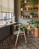Majela solid eucalyptus wood chair with oak effect finish and green rope FSC 100%