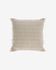 Ailen beige cotton and linen cushion cover with fringe 45 x 45 cm