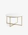 Sheffield coffee table in white marble and golden steel legs Ø 80 cm