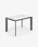 Extendable table Axis 120 (180) cm porcelain Kalos White finish anthracite legs