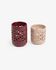 Leti set of 2 candleholders burgundy and pink