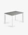 Axis extendable ceramic table with Hydra Plomo finish and white steel legs 120 (180) cm