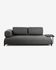 Compo 3-seater sofa in dark grey with large tray 252 cm