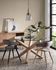 Lotus round glass table with solid oak legs Ø 120 cm