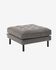 Grey velvet Debra footstool 80 x 80 cm