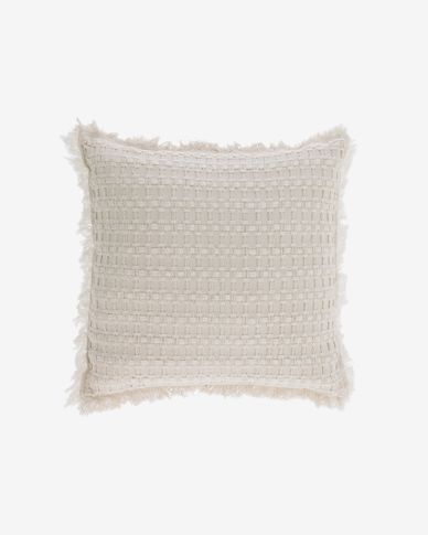 Shallowin 100% cotton cushion cover in white 45 x 45 cm