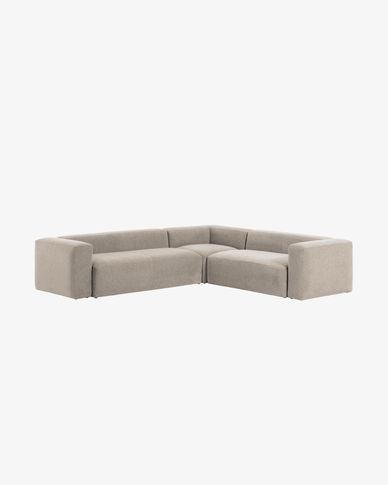 Γωνιακός καναπές 5θ Blok 320 x 290 εκ, μπεζ