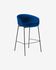 Blue velvet Yvette barstool height 74 cm