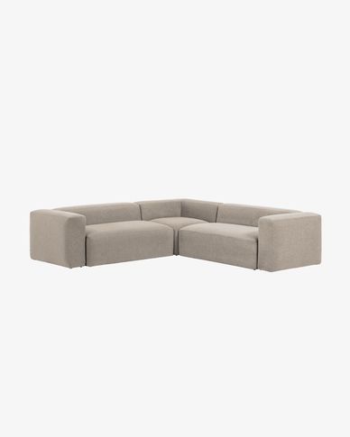 Γωνιακός καναπές 4θ Blok 290 x 290 εκ, μπεζ