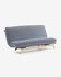 Eveline sofa bed in blue with a wooden frame 195 cm