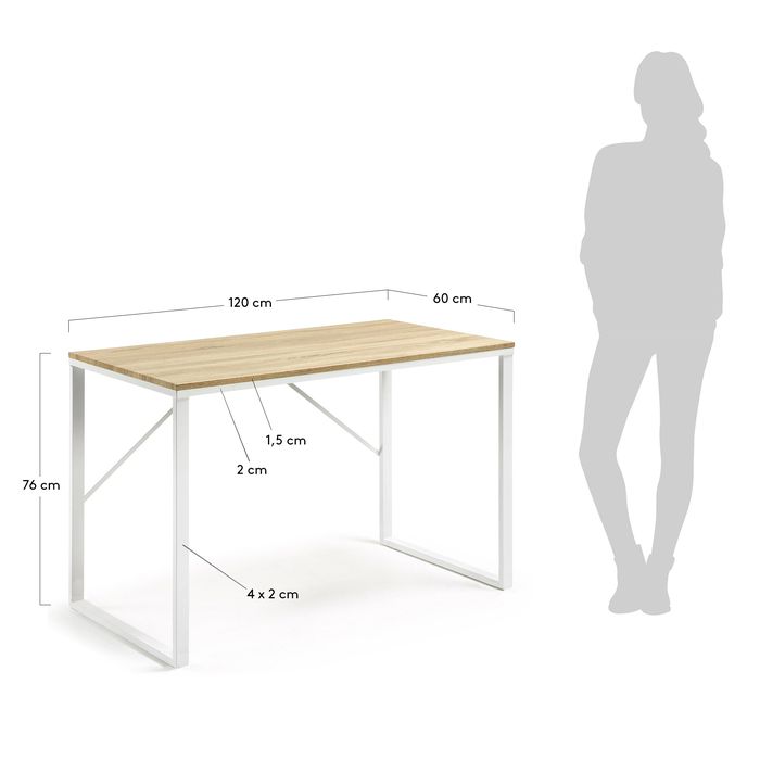 Rectangular White Talbot Desk 1 X 60 Cm Kave Home