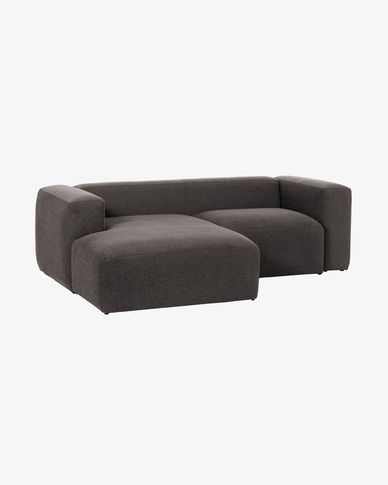 Blok 2-seater sofa with left-hand chaise longue in grey 240 cm