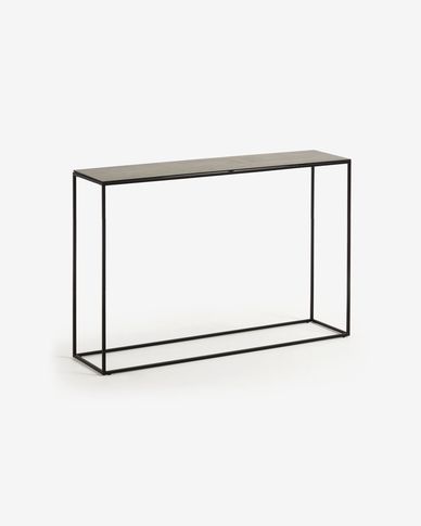 Rewena Console Table Porcelain Kalos Blanco Finishing 110 X 75 Cm Kave Home Rewena Console Table Porcelain Kalos, Black Metal And Glass Console Table Uk