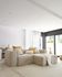 Blok 2-seater sofa with right-hand chaise longue and removable covers in beige linen 240cm