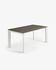 Axis extendable ceramic table in Vulcano Ceniza finish, white steel legs 140 (200) cm