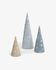 Venetia set of 3 conical trees in blue 20 cm 30 cm 45 cm