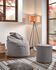Small grey corduroy Wilma pouf Ø 40 cm