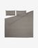 Eglant duvet cover, sheet & pillowcase set in grey GOTS cotton and linen 145 x 190 cm
