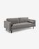 Debra 3-seater sofa in grey velvet 220 cm