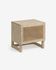 Rexit solid mindi wood and veneer bedside table with rattan 50 x 48 cm