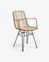 Tishana chair with rattan armrests and black steel finish