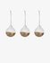 Galia white and gold striped bauble set