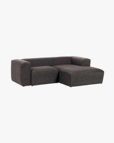 Blok 2-seater sofa with right-hand chaise longue in grey 240 cm
