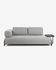 Compo 3-seater sofa in light grey with large tray 252 cm