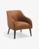 Bobly armchair in brown with wenge finish legs