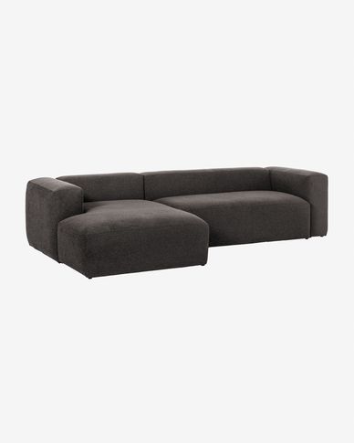Blok 3-seater sofa with left-hand chaise longue in grey 300 cm