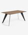 Koda ceramic table with Iron Corten finish and steel legs with black finish 200 x 100 cm