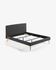 Dyla bed in graphite with solid beech legs 160 x 200 cm