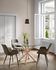 Full Argo round Ø 119 cm glass table with steel legs with wood-effect finish