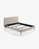 Dyla beige bed with removable cover and solid beech legs 160 x 200 cm
