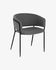 Runnie chair in light grey with steel legs with black finish