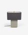Clelia metal table lamp with beige and dark grey painted finish