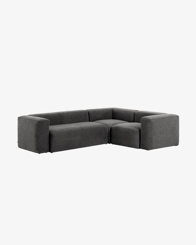 Blok 3-seater corner sofa in grey 290 x 230 cm